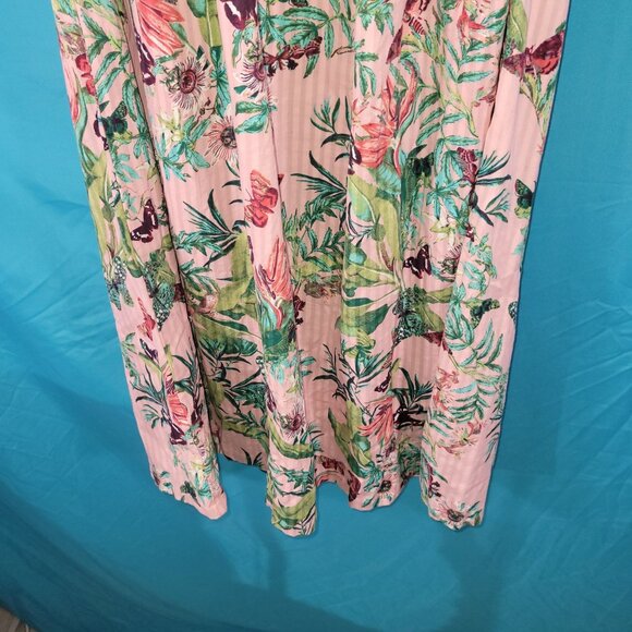 H&M Floral Tropical Print Midi Dress With Adjustable Straps Size S 100% Cotton W - Picture 9 of 9